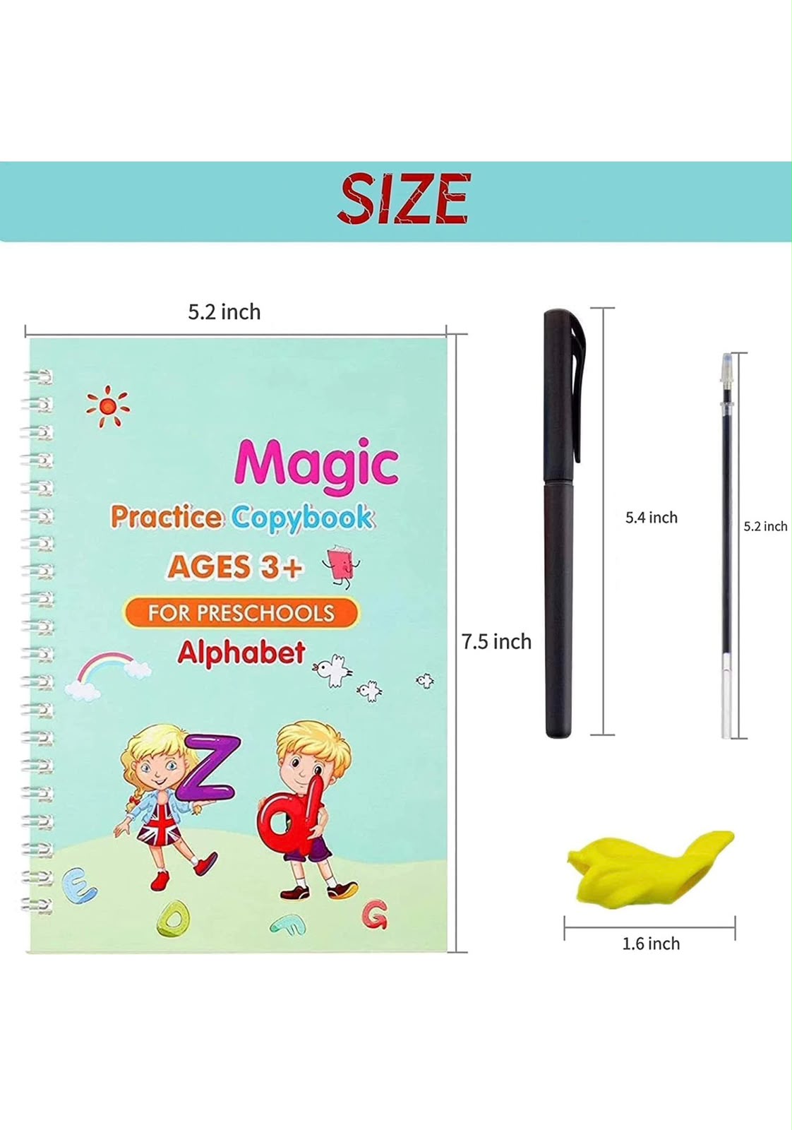 4Pcs Sank Magic Practice Copybook Set - Reusable Kids Learning Kit
