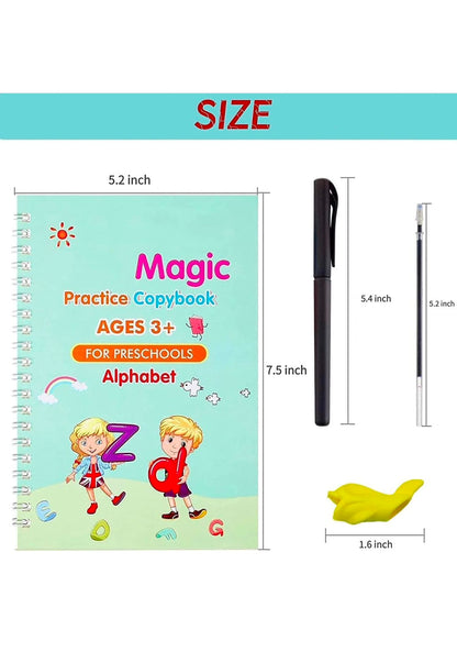 4Pcs Sank Magic Practice Copybook Set - Reusable Kids Learning Kit